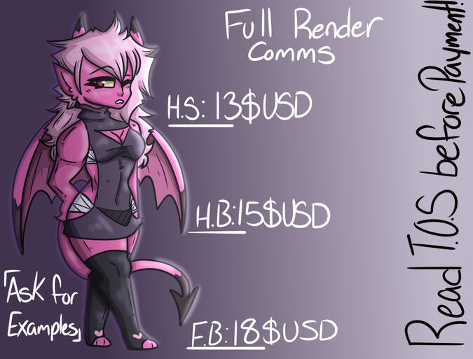 Full Render Comms! &quot;Example&quot; here is suggestive for show and just in case minors don&#39;t listen and search this page anyways. If you wish to see examples, ask and have ID ready!